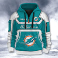 Miami Dolphins DMHT2639 3D Half-zip Hoodie