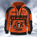 Cincinnati Bengals DMHT2593 3D Half-zip Hoodie