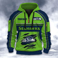Seattle Seahawks DMHT2615 3D Half-zip Hoodie