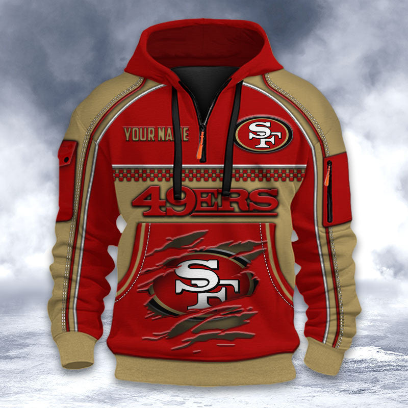 San Francisco 49ers DMHT2614 3D Half-zip Hoodie