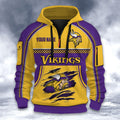 Minnesota Vikings DMHT2607 3D Half-zip Hoodie