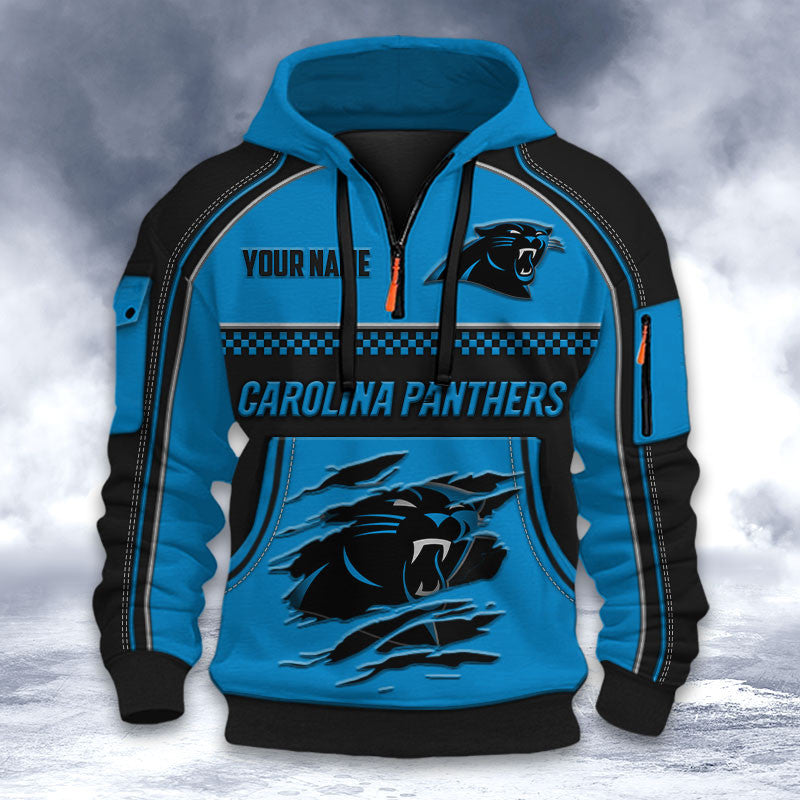 Carolina Panthers DMHT2591 3D Half-zip Hoodie