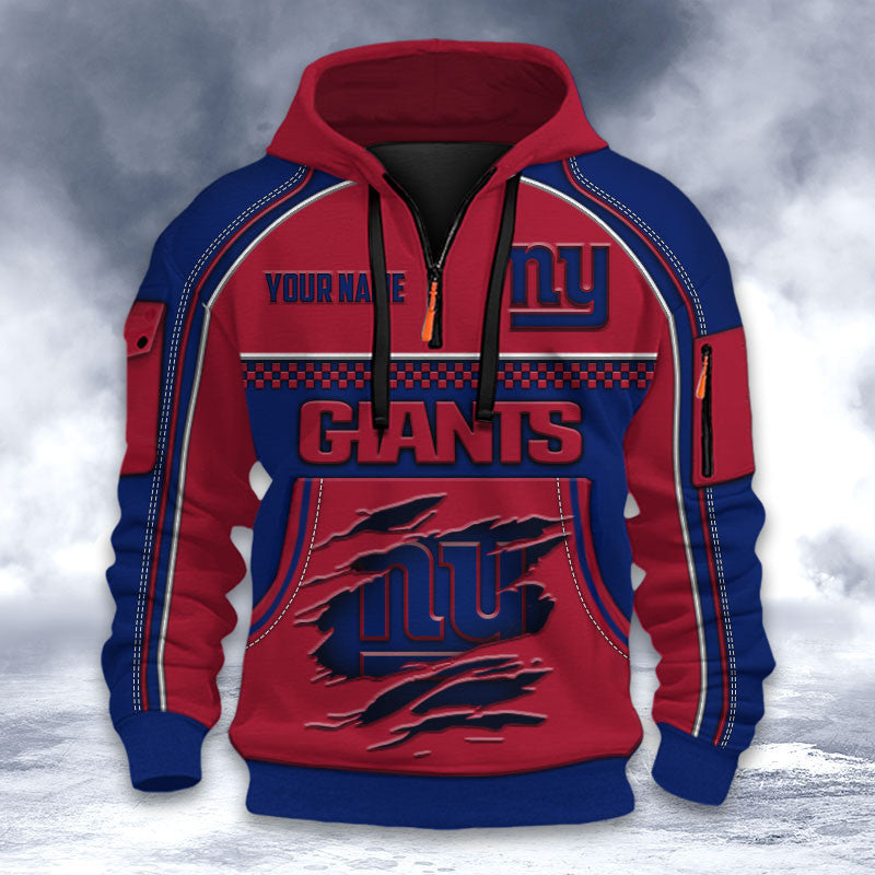 New York Giants DMHT2610 3D Half-zip Hoodie