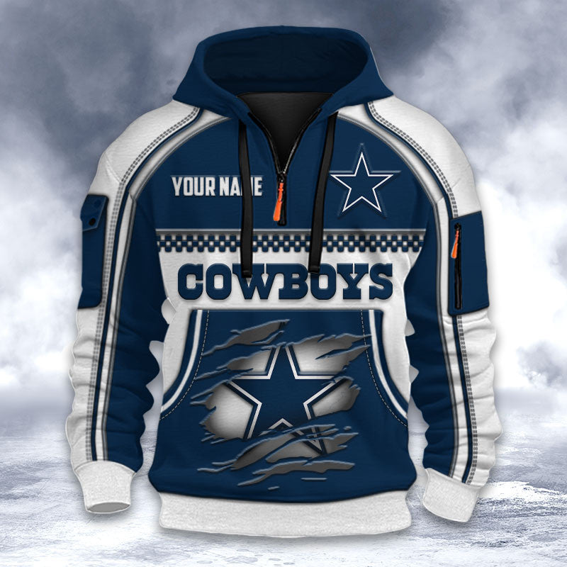 Dallas Cowboys DMHT2595 3D Half-zip Hoodie