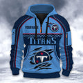 Tennessee Titans DMHT2617 3D Half-zip Hoodie