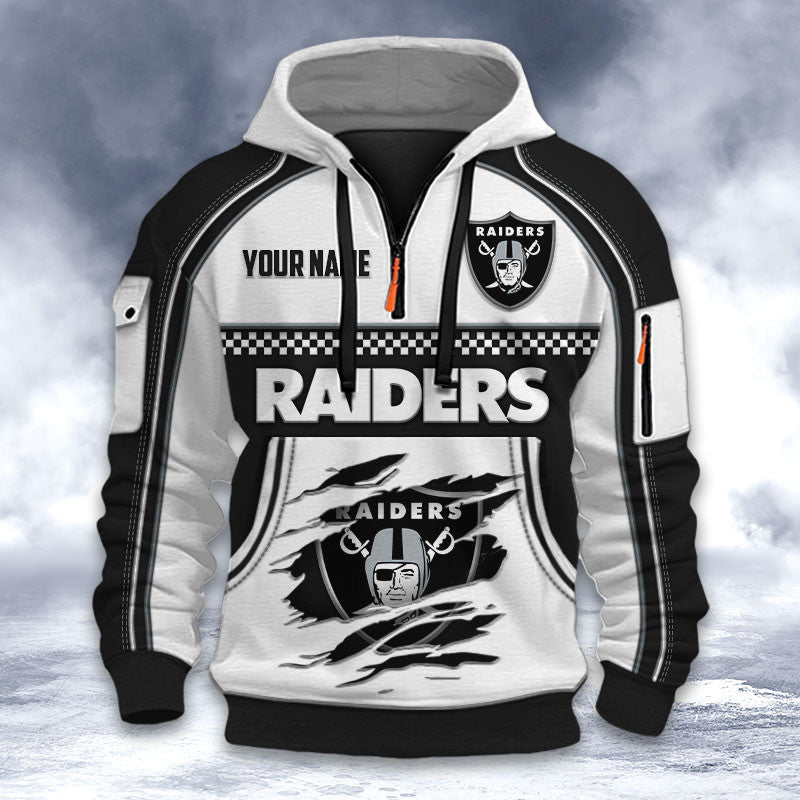 Las Vegas Raiders DMHT2603 3D Half-zip Hoodie