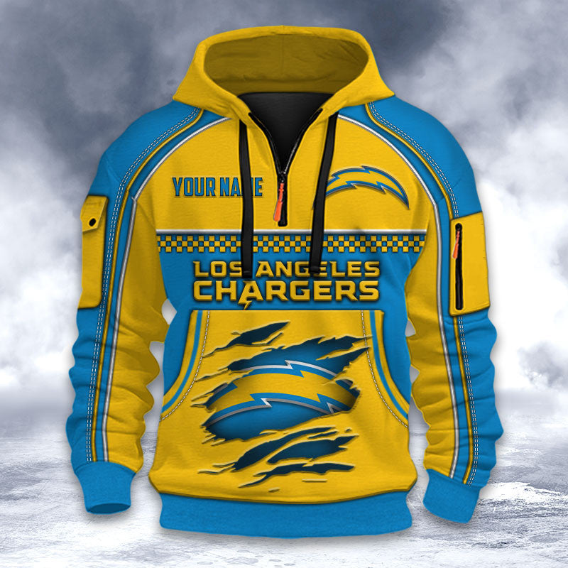 Los Angeles Chargers DMHT2604 3D Half-zip Hoodie