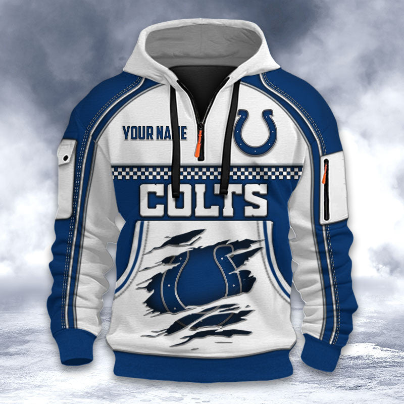 Indianapolis Colts DMHT2600 3D Half-zip Hoodie