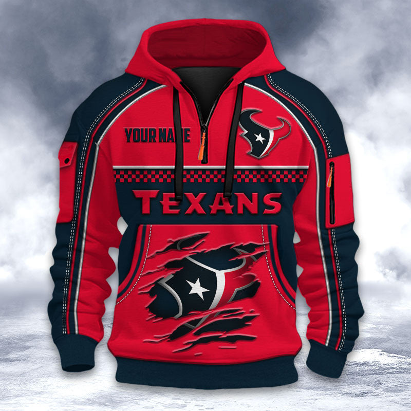 Houston Texans DMHT2599 3D Half-zip Hoodie