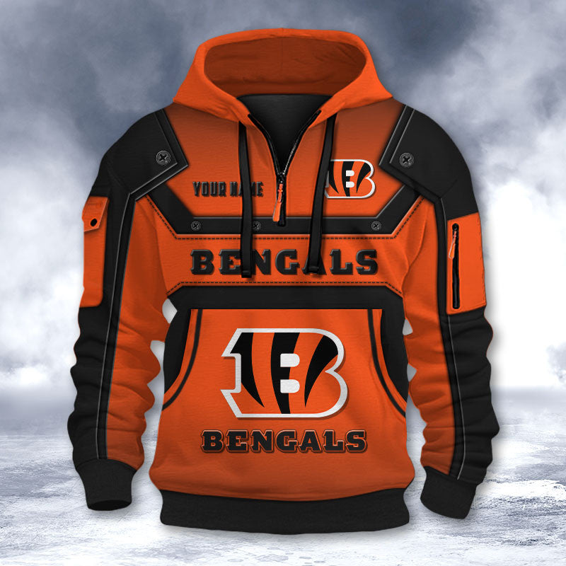 Cincinnati Bengals DMHT2552 3D Half-zip Hoodie