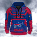 Buffalo Bills DMHT2549 3D Half-zip Hoodie