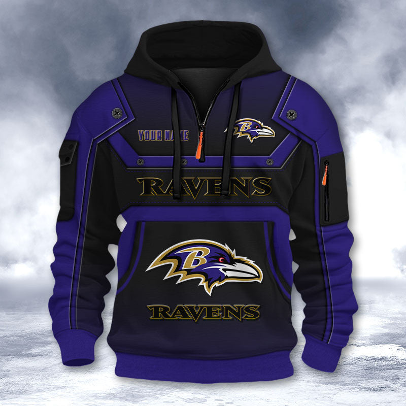 Baltimore Ravens DMHT2548 3D Half-zip Hoodie