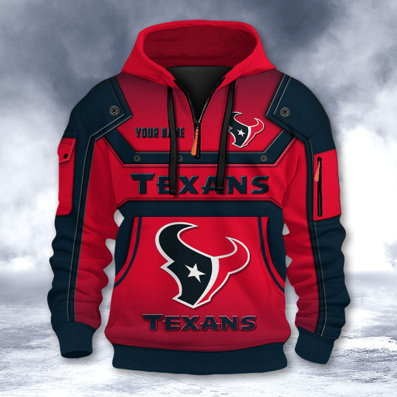 Houston Texans DMHT2558 3D Half-zip Hoodie