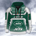 New York Jets DMHT2570 3D Half-zip Hoodie