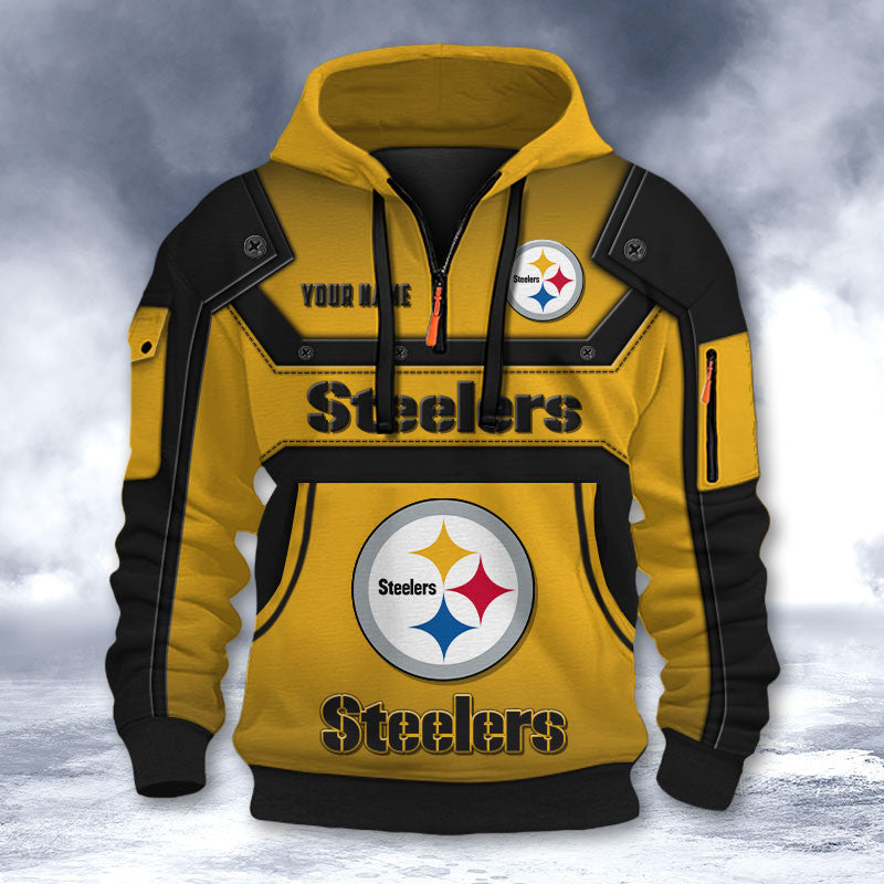Pittsburgh Steelers DMHT2572 3D Half-zip Hoodie