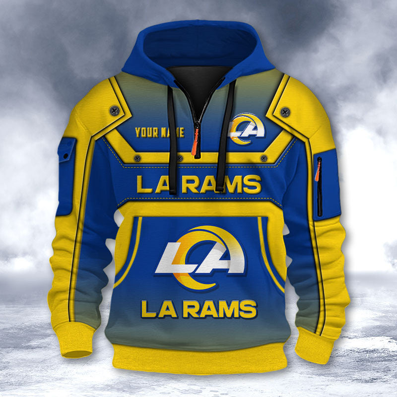 Los Angeles Rams DMHT2564 3D Half-zip Hoodie