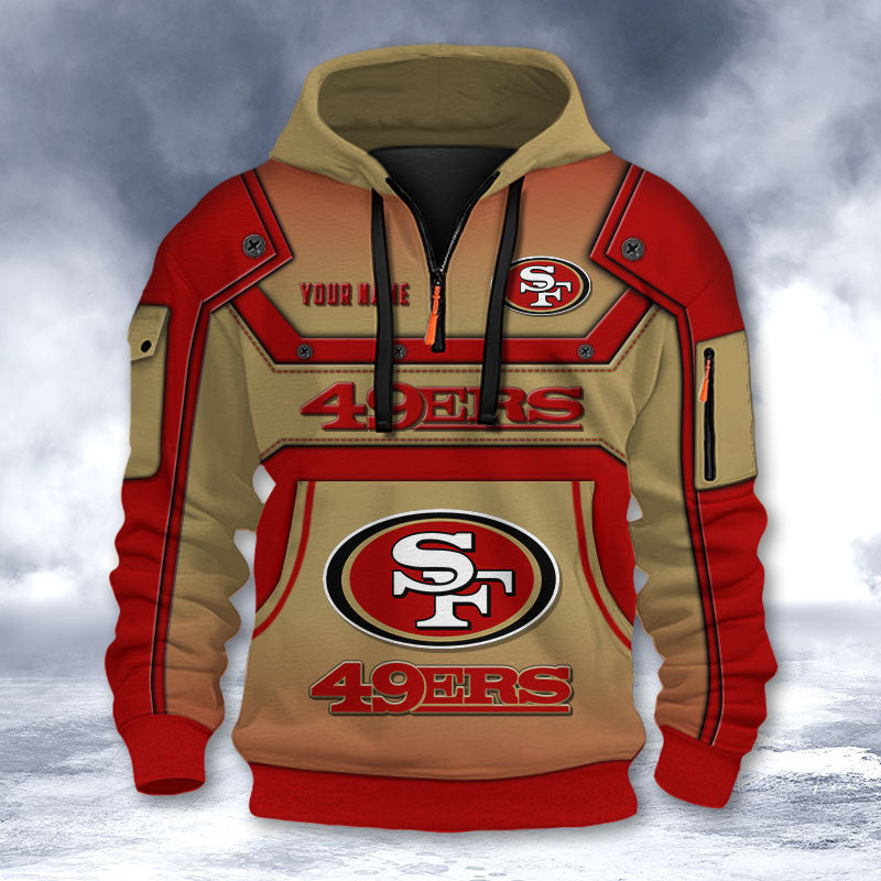 San Francisco 49ers DMHT2573 3D Half-zip Hoodie