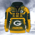 Green Bay Packers DMHT2557 3D Half-zip Hoodie