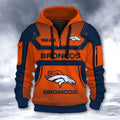 Denver Broncos DMHT2555 3D Half-zip Hoodie