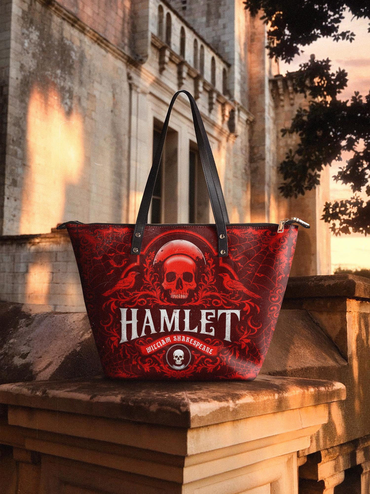 "Hamlet" The Red Room Leather Tote Bag