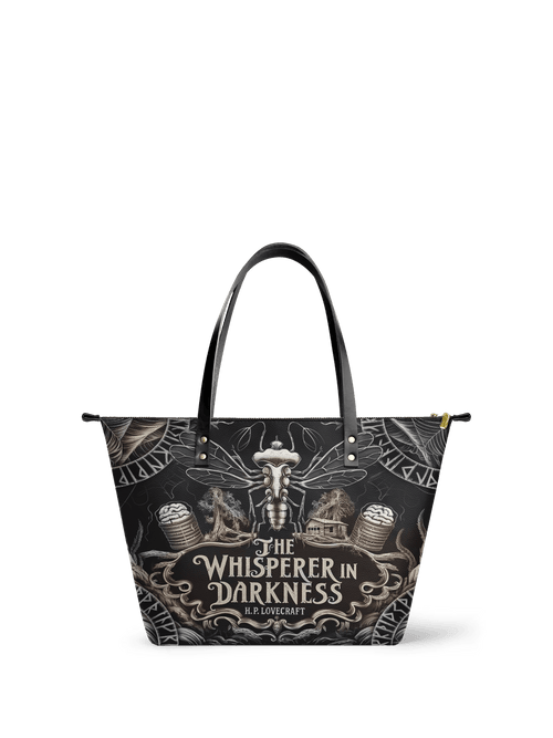 "The Whisperer In Darkness" Leather Tote Bag