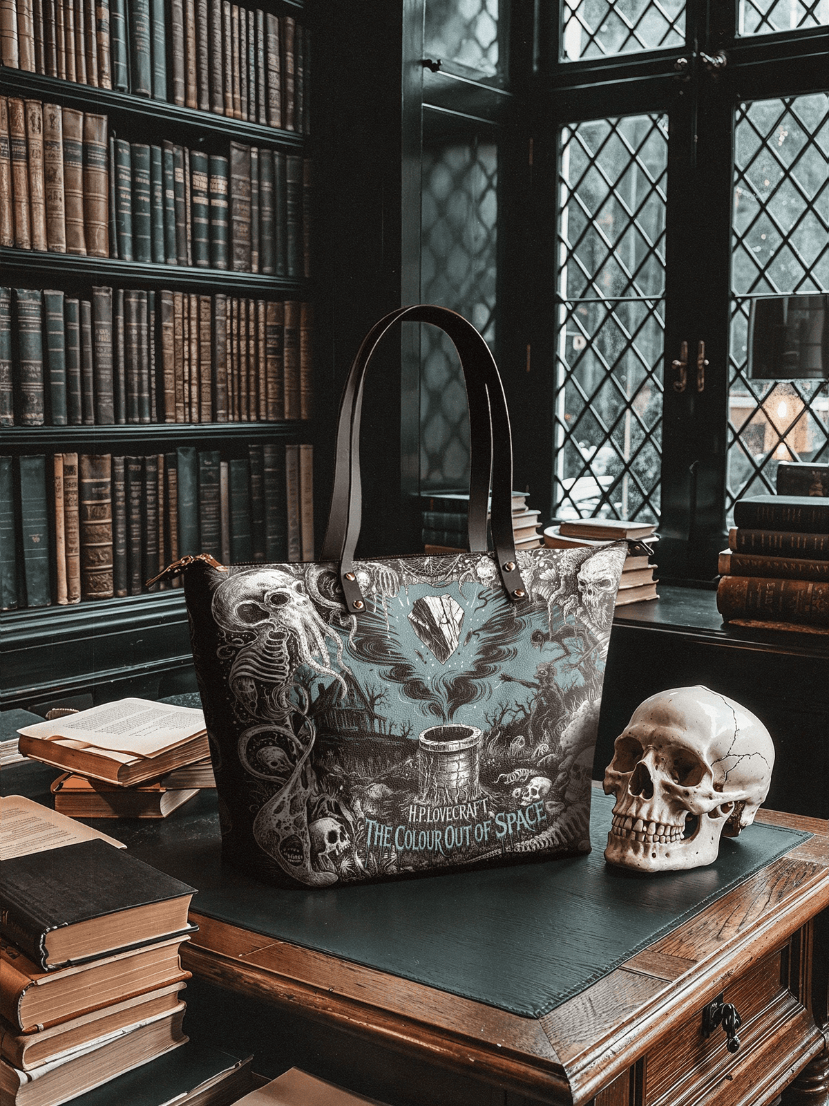 "The Colour Out Of Space" Leather Tote Bag