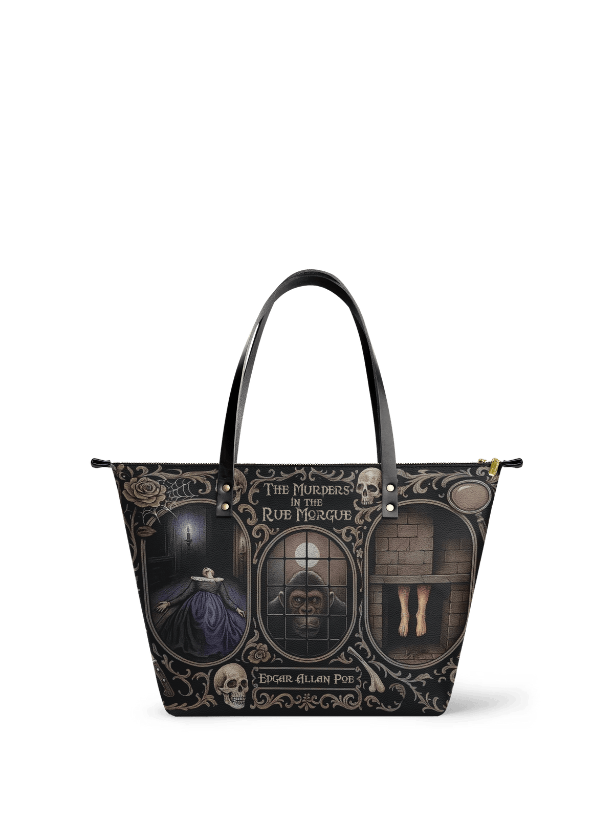 "The Murders In The Rue Morgue" Leather Tote Bag