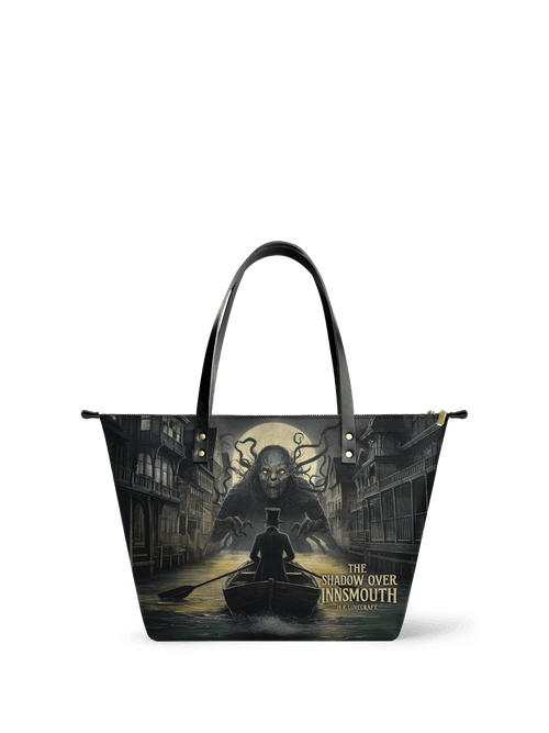 "The Shadow Over Innsmouth" Leather Tote Bag