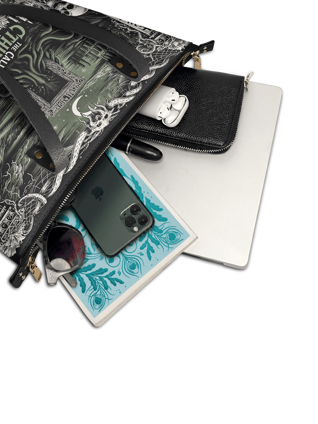 "The Call Of Cthulhu" Leather Tote Bag