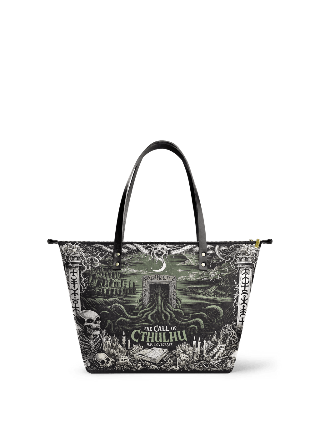 "The Call Of Cthulhu" Leather Tote Bag