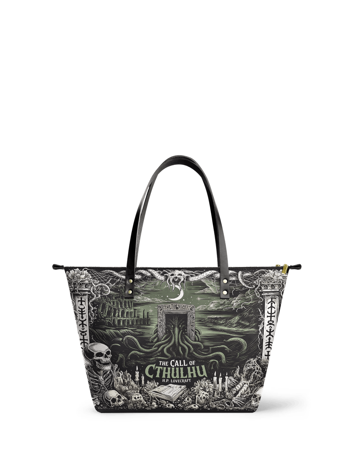 "The Call Of Cthulhu" Leather Tote Bag