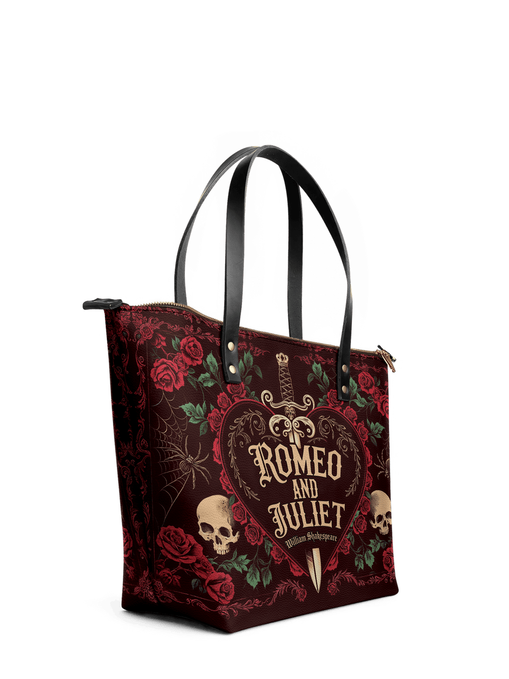 "Romeo And Juliet" Poison Rose Leather Tote Bag