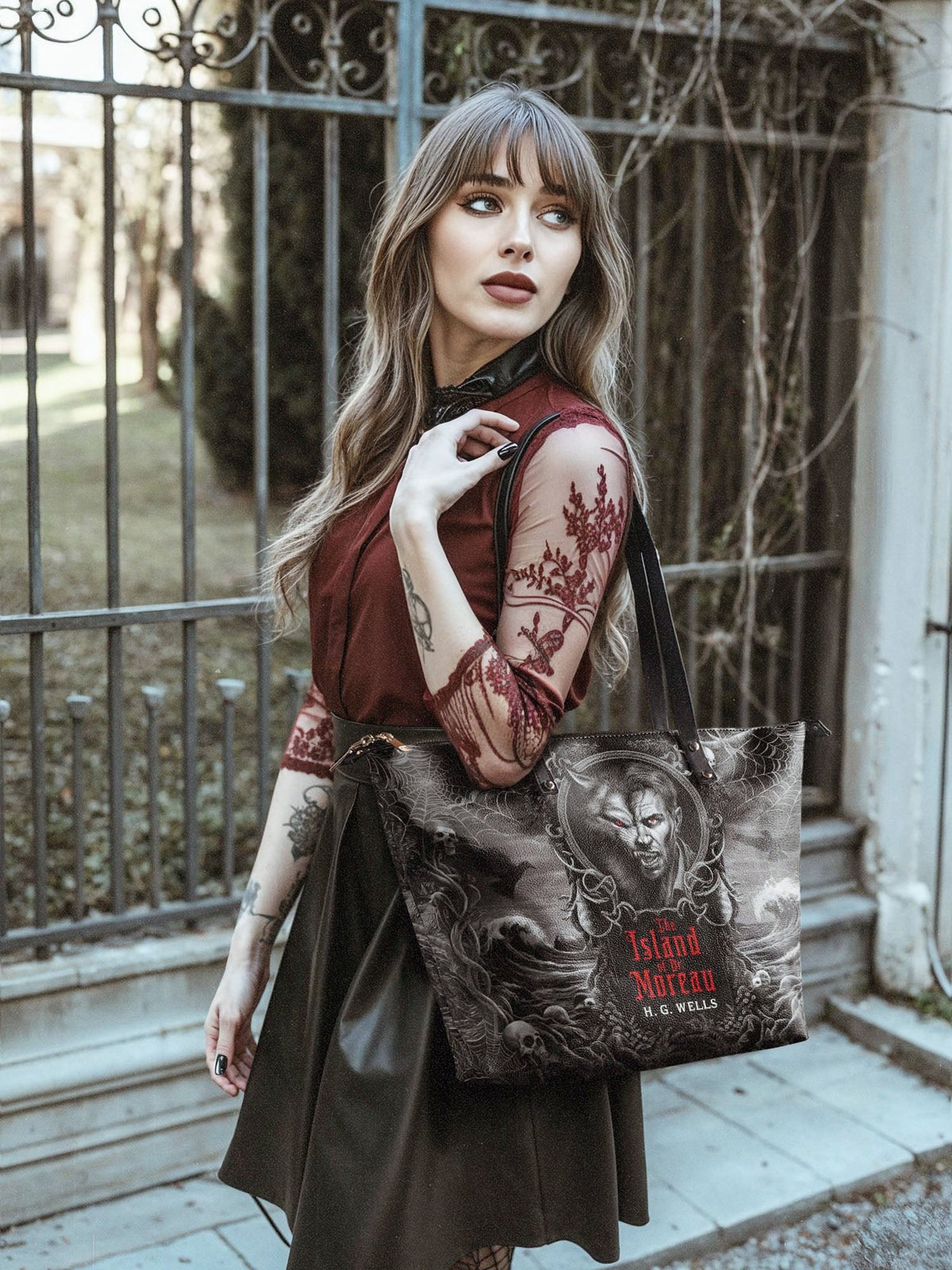 "The Island Of Dr Moreau" Leather Tote Bag