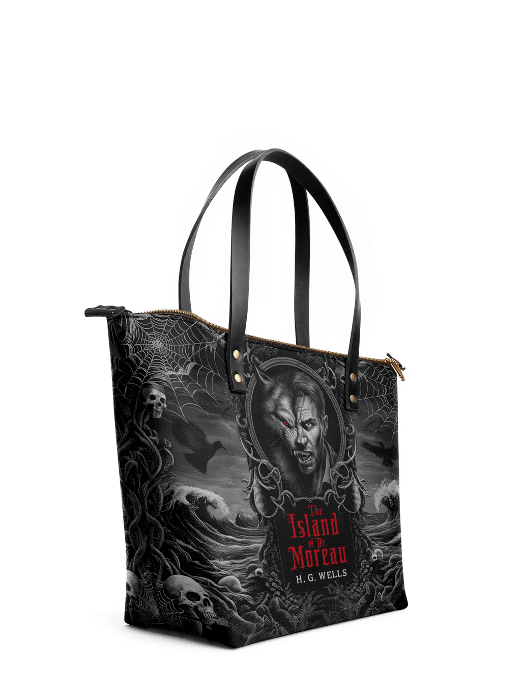 "The Island Of Dr Moreau" Leather Tote Bag