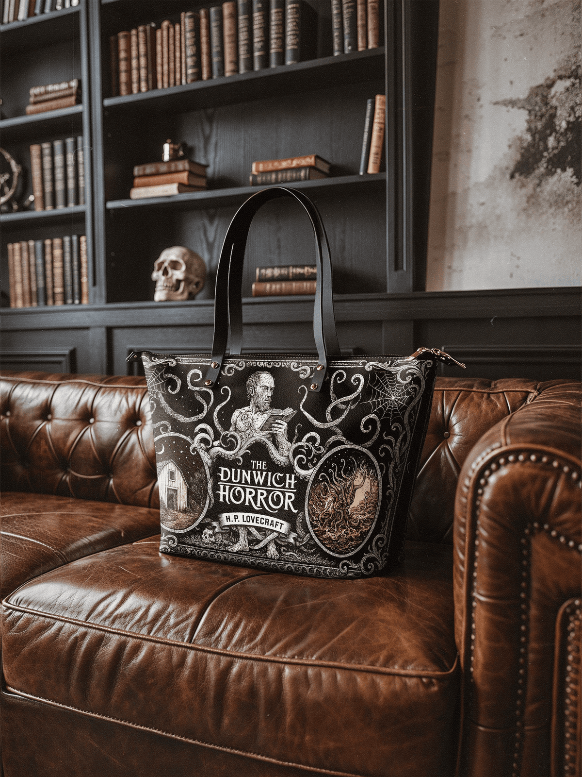 "The Dunwich Horror" Leather Tote Bag