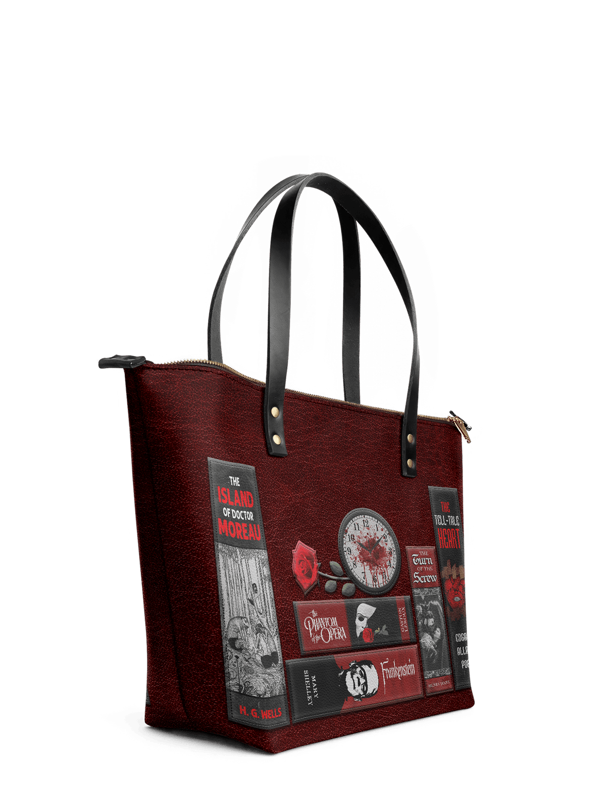 "The Crimson Codex" Leather Tote Bag