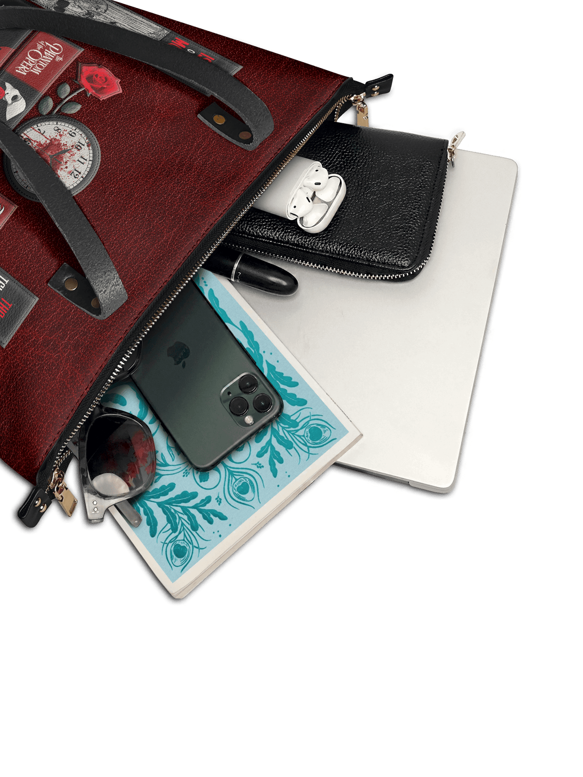 "The Crimson Codex" Leather Tote Bag
