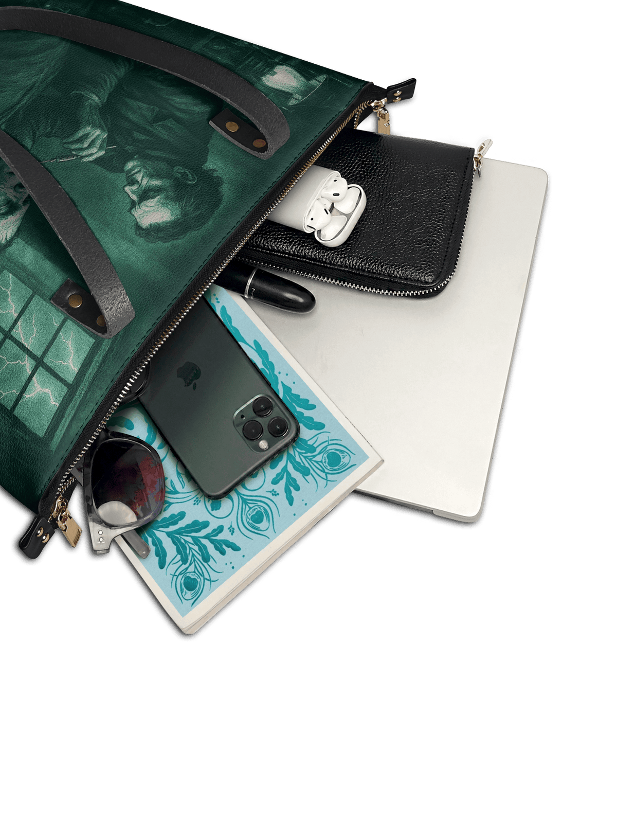 "Frankenstein" Mortuary Moss Leather Tote Bag