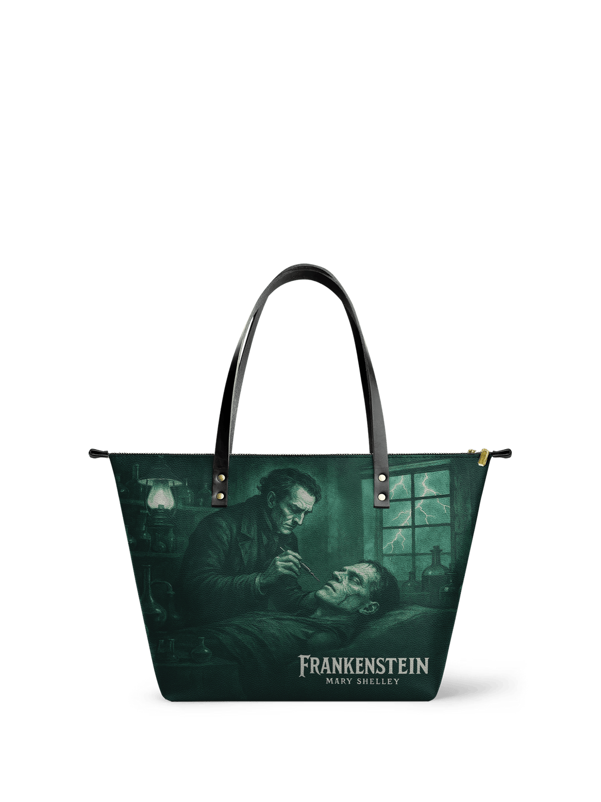 "Frankenstein" Mortuary Moss Leather Tote Bag