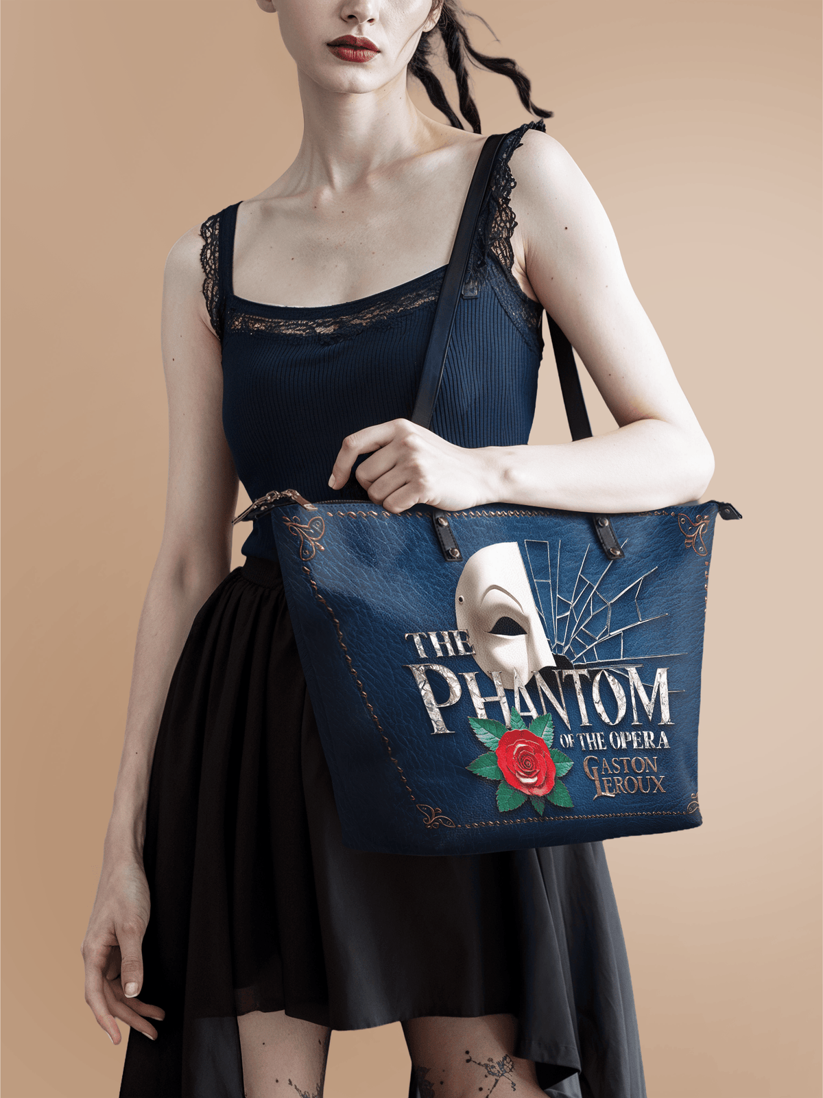"The Phantom Of The Opera" Leather Tote Bag