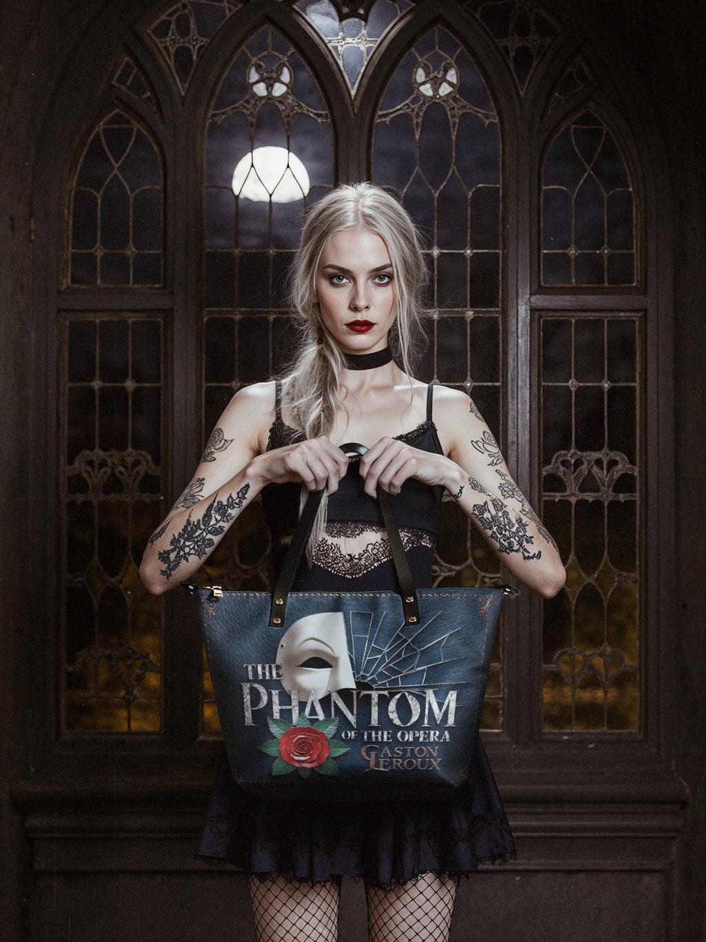 "The Phantom Of The Opera" Leather Tote Bag