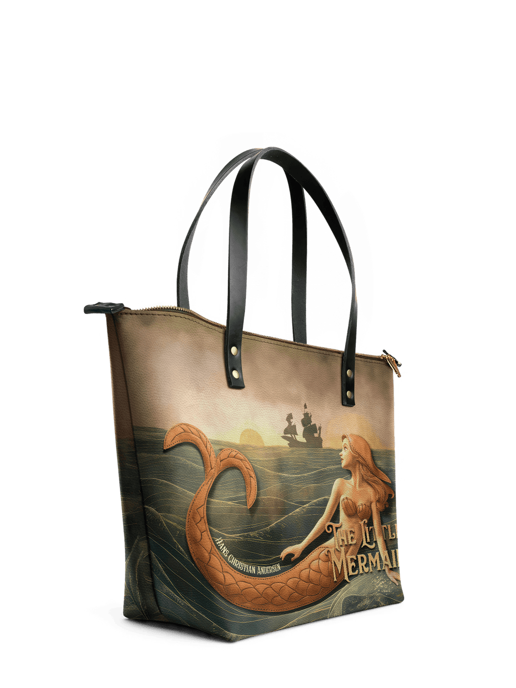 "Mermaid’s Sacrifice" Leather Tote Bag