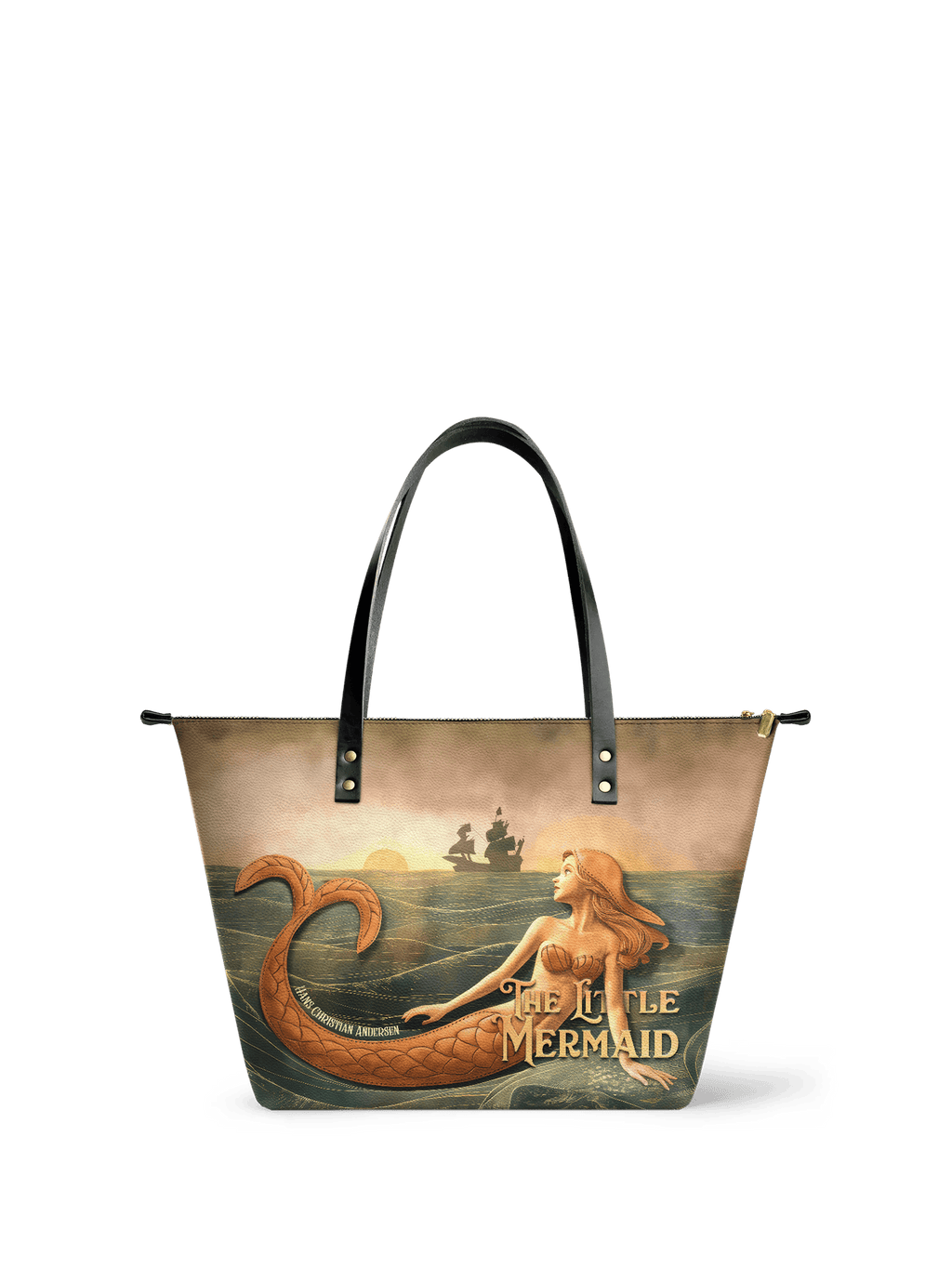 "Mermaid’s Sacrifice" Leather Tote Bag