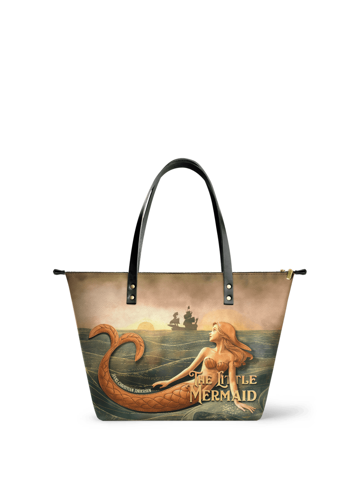 "Mermaid’s Sacrifice" Leather Tote Bag