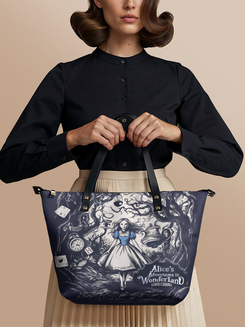 "Down the Rabbit Hole" Leather Tote Bag