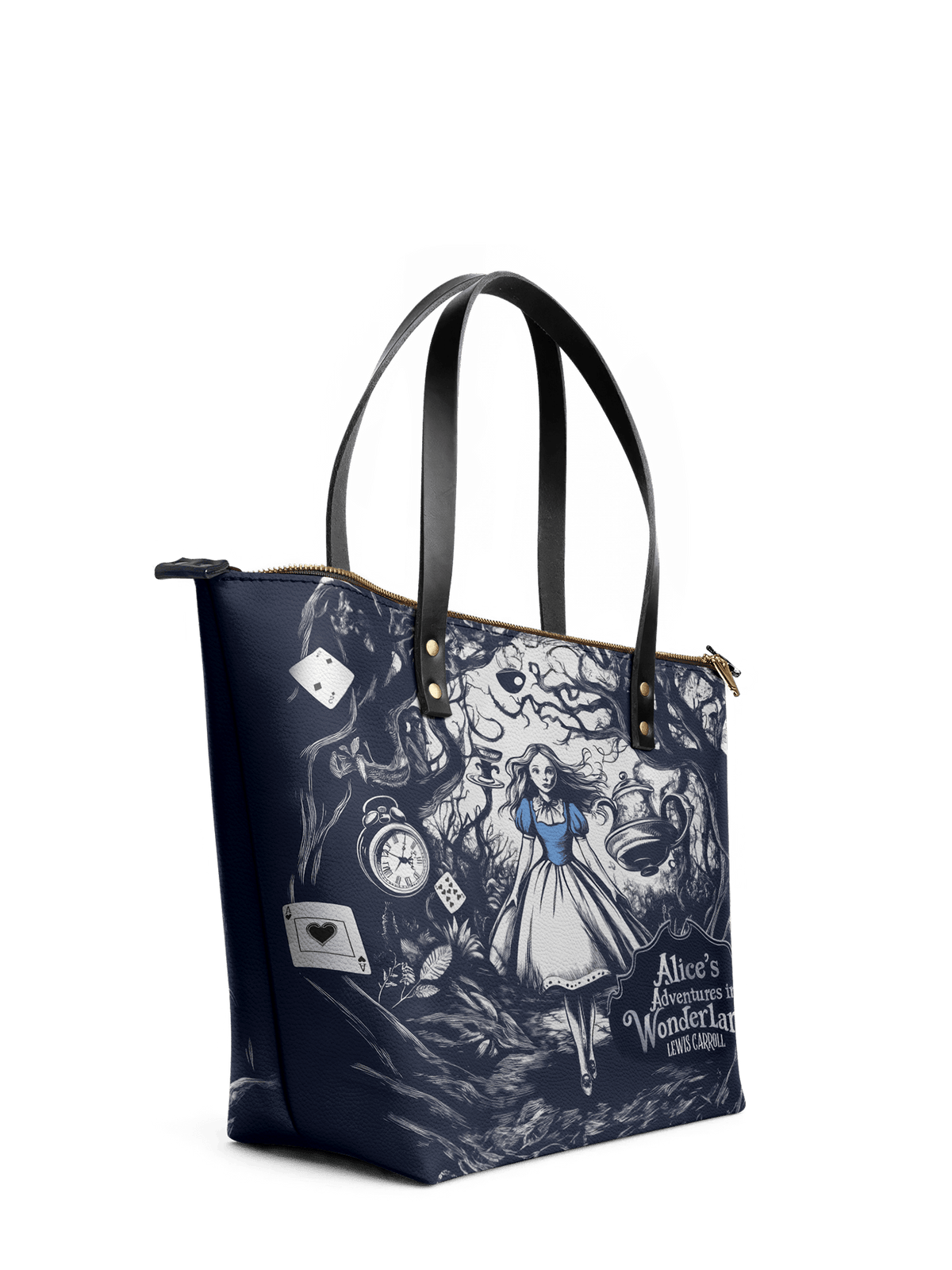 "Down the Rabbit Hole" Leather Tote Bag