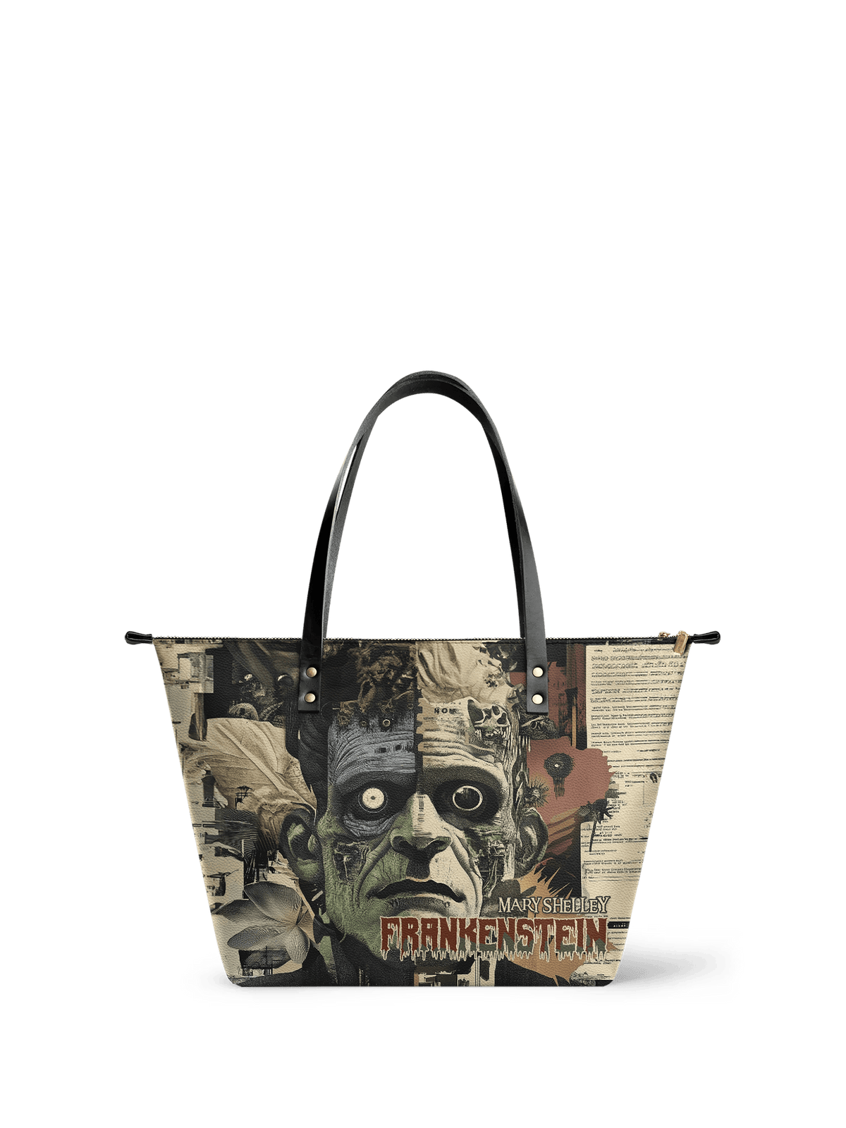 "Frankenstein" Old Parchment Leather Tote Bag