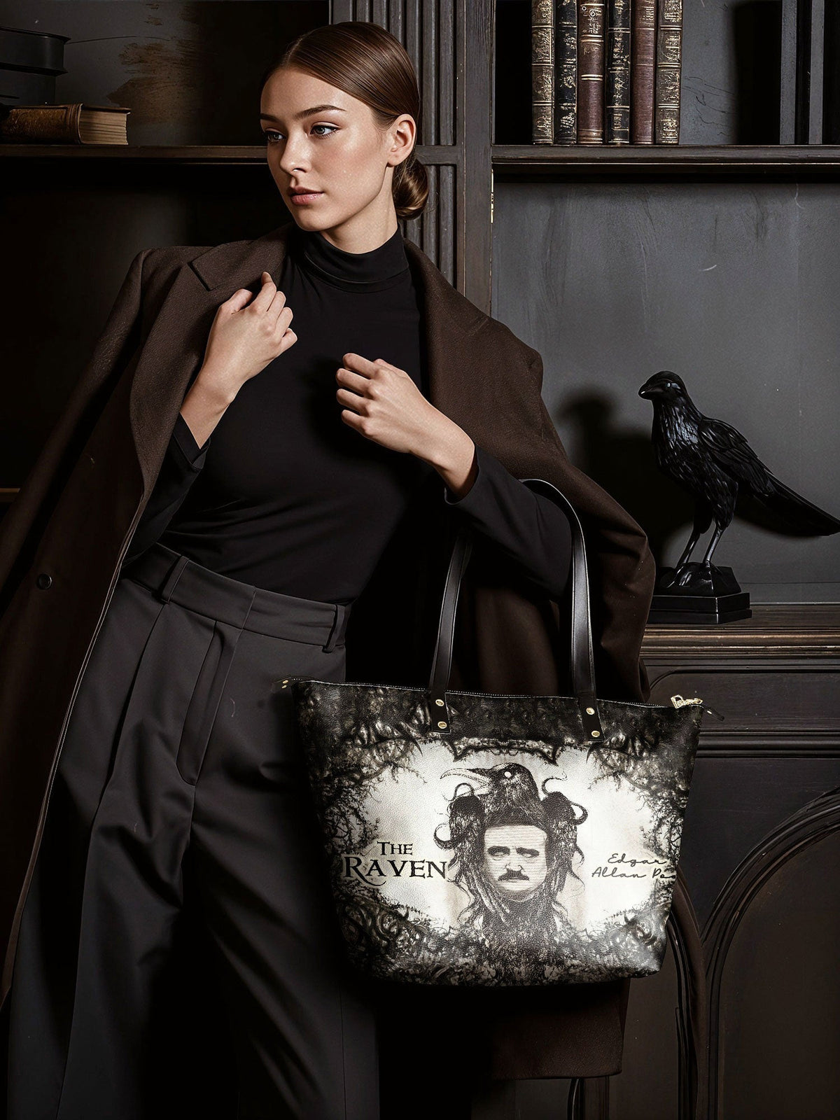 "The Raven" Leather Tote Bag