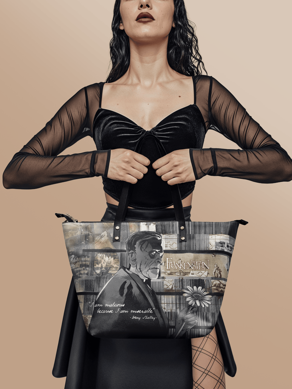 "Frankenstein" Ashes of Hope Leather Tote Bag