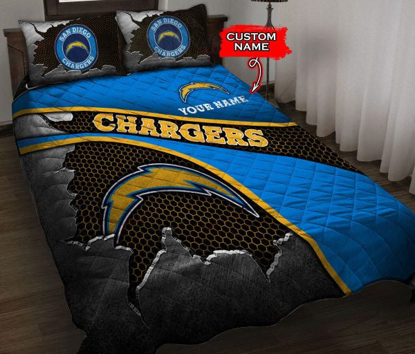 Los Angeles Chargers Personalized Quilt Set BG132